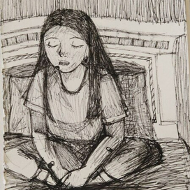 набросок девушки 