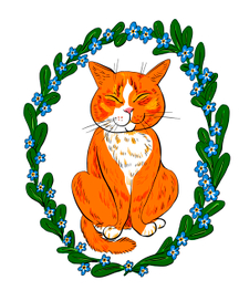 кот в незабудках