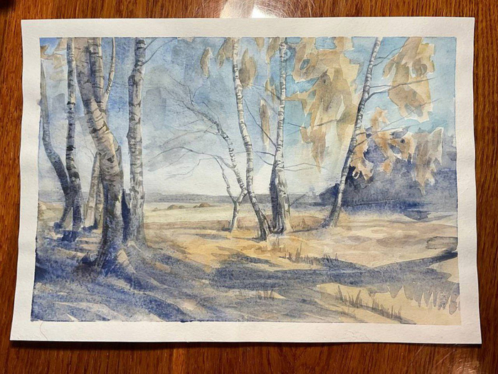 Золотые листья в поле