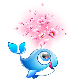 Китёнок с цветочным фонтаном