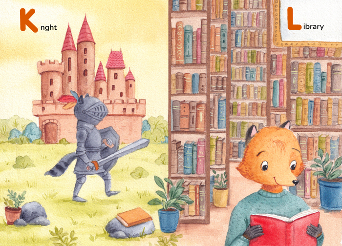 Иллюстрация в Азбуку. K  и L