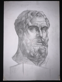 рисунок. гипсовые головы
