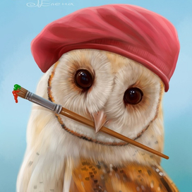 Сова художник