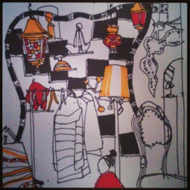 серия набросков в кафе "Рецептор"