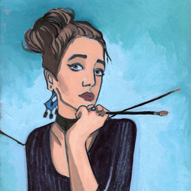 Автопортрет с кисточками.