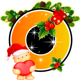 "О" к новогодней ростяжке (вектор)