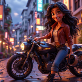 Девушка на мотоцикле