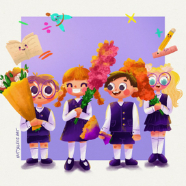 Детская иллюстрация, школа