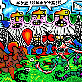 Змей-горыныч vs Трёхбогатырей.