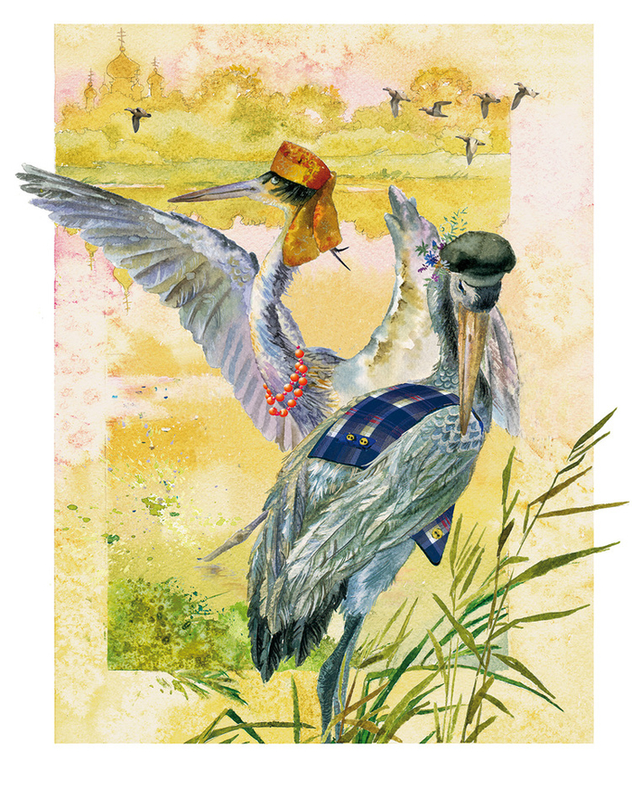 Цапля и журавль