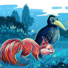 Белка и Ворона ищут Сову. Розовая Клякса