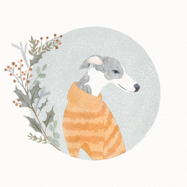 Зимний портрет собаки