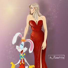 Портрет по фото стилизованный под фильм ‘Кролик Роджер’