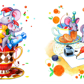 Персонажи для открыток на Новый год