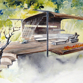 Отрисовка проекта беседки, автор проекта Seelig und Partner