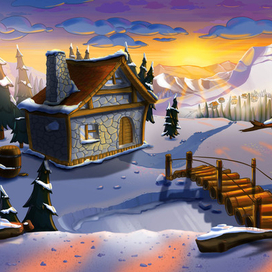 Фон зимний закат