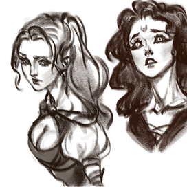 Fantasy girls. Sketch