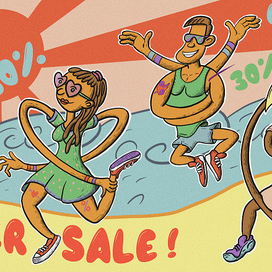 Распродажа в спортивном магазине