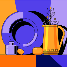 кушин с тарелкой