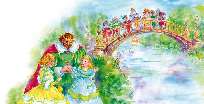 В королевском саду. 4 разворот к сказке "Серенький друг" 