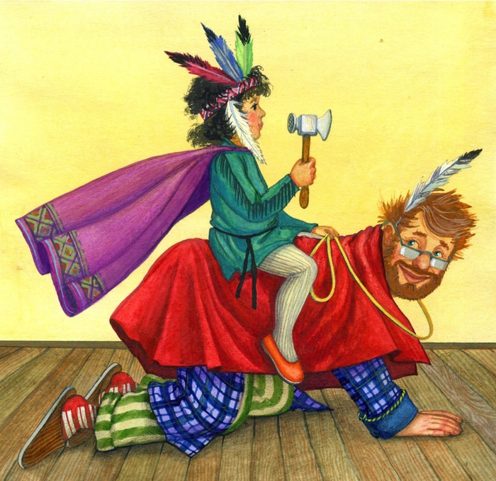  Папа работает как лошадь.