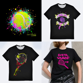 Иллюстрации для теннисного мерча