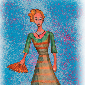 Зарисовка. Девушка маркерами.