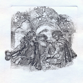 Ж.Санд " Мастера мозаики ". Монотипия.2017г.