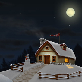 Домик зимой