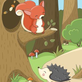 Детские иллюстрации Лесные зверята