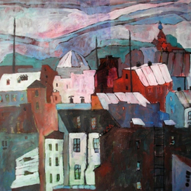 Небо - малиновое и голубое