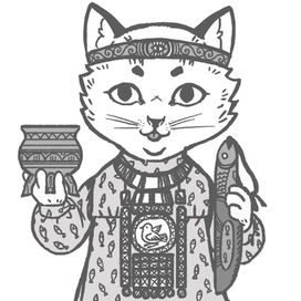 Кошечка в национальном якутском костюме
