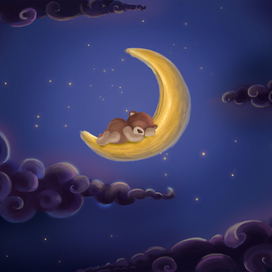 Детская иллюстрация "Сладкие сны".