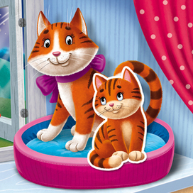 "Мамы и малыши" Книжка-сортер с героями на ленточках