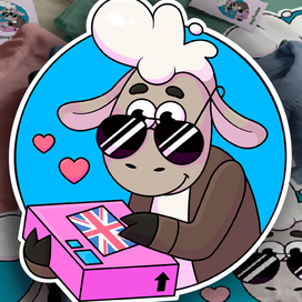 Маскот и иллюстрированный логотип для службы доставки.