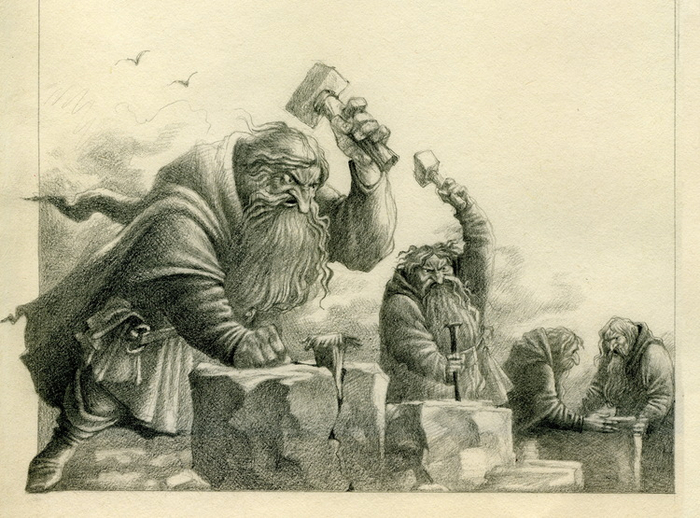 ДЖОН РОНАЛЬД РУЭЛ ТОЛКИН "ХОББИТ" ИЛЛЮСТРАЦИЯ.