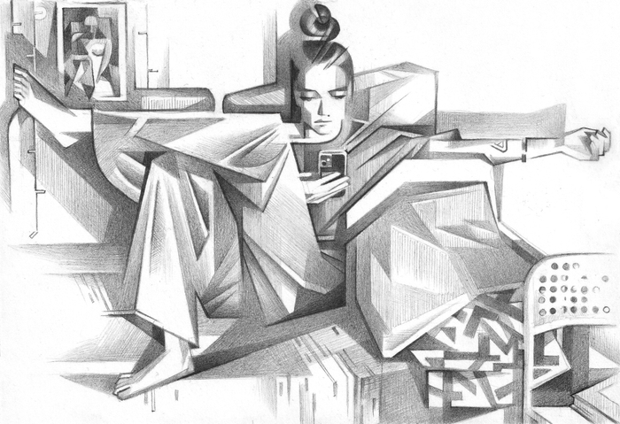 Милена, на диване