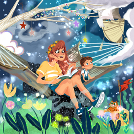 Гамак, лето и книги в саду