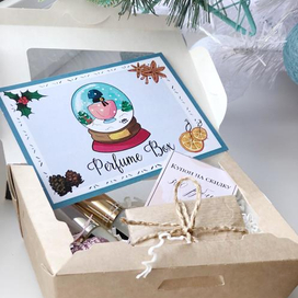 Новогодняя открытка для парфюмерного бокса