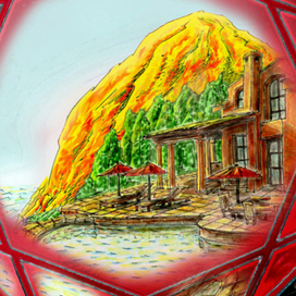 Вилла на фоне золотой горы