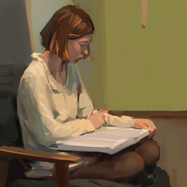 Ася с книгой