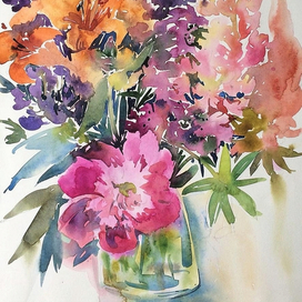 Букет с люпинами 