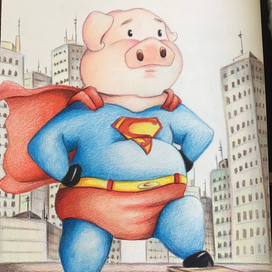 Иллюстрация цветными карандашами 