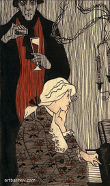 Иллюстрация к произведению А.С.Пушкина "Моцарт и Сальери"