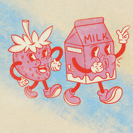 Клубничное молочко