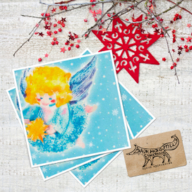 Рождественский ангел. Открытка