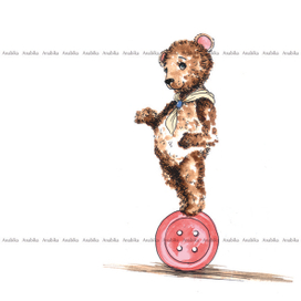 Мишка на пуговке