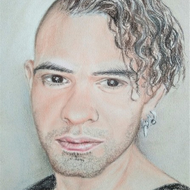 Портрет участника рок-группы