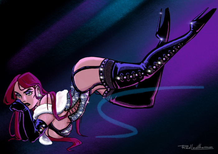 Пин-ап открытка к альбому "Turbo" группы Judas Priest