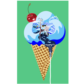 Мороженое 4. Векторная графика. Сделано в Adobe Photoshop. Постер. Еда и напитки. Метафора. 